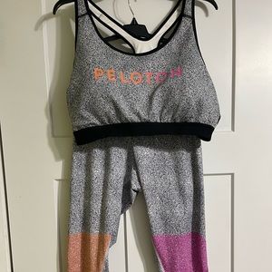 Peloton Adidas leggings and sports bra set